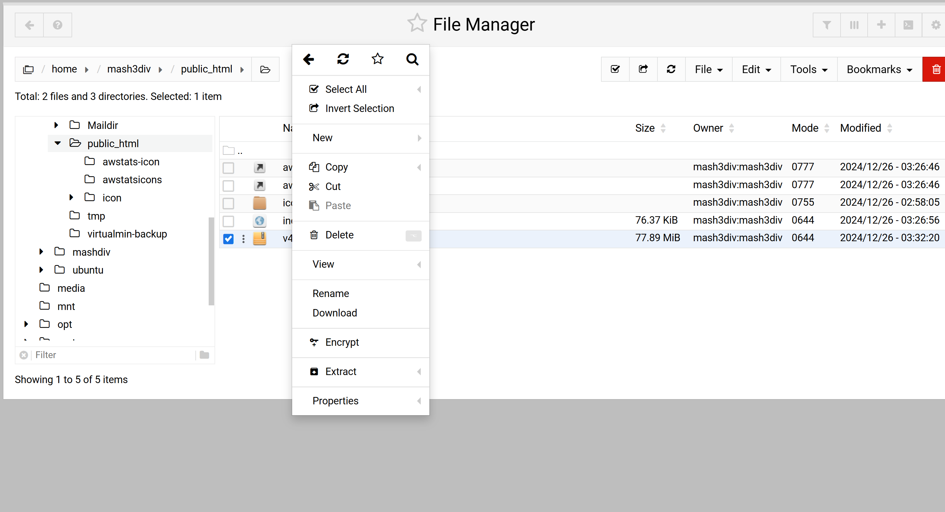Extract zip file