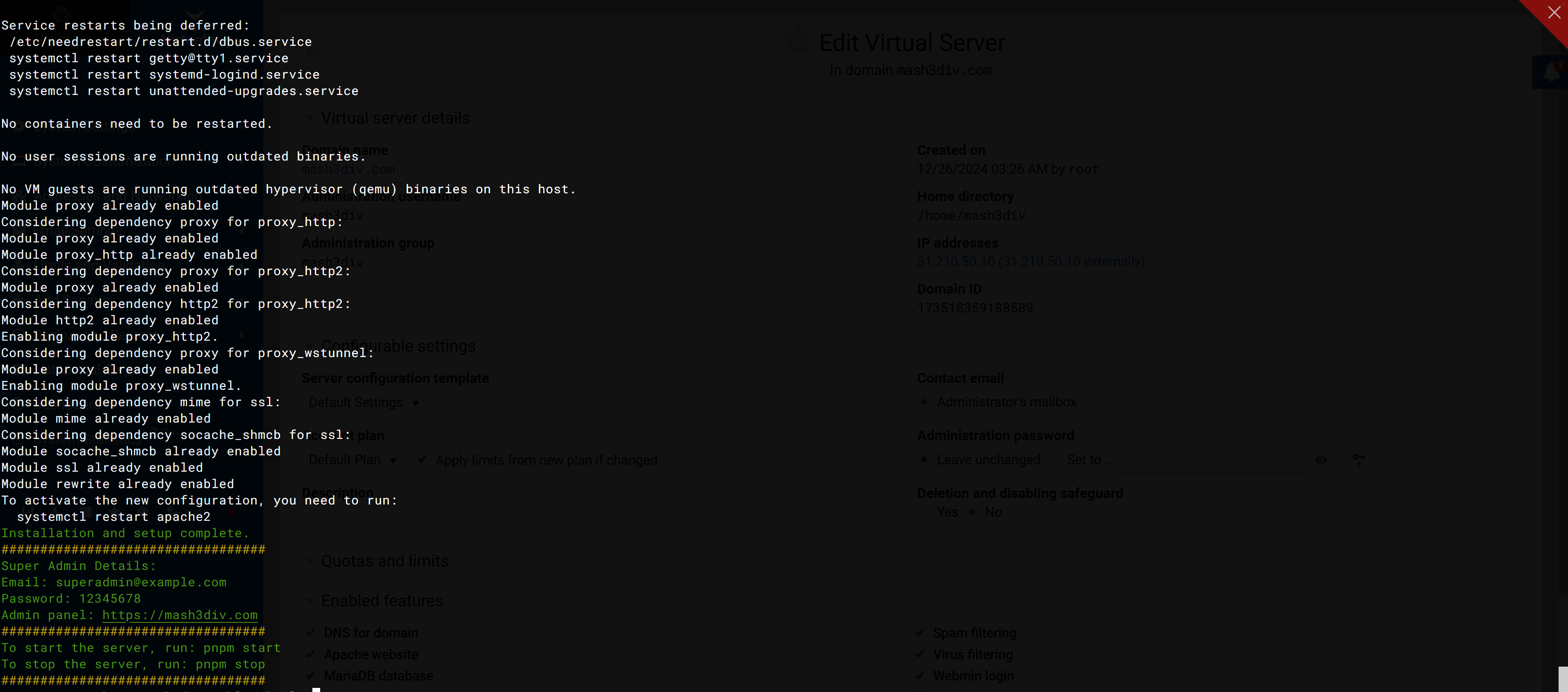 Default credentials