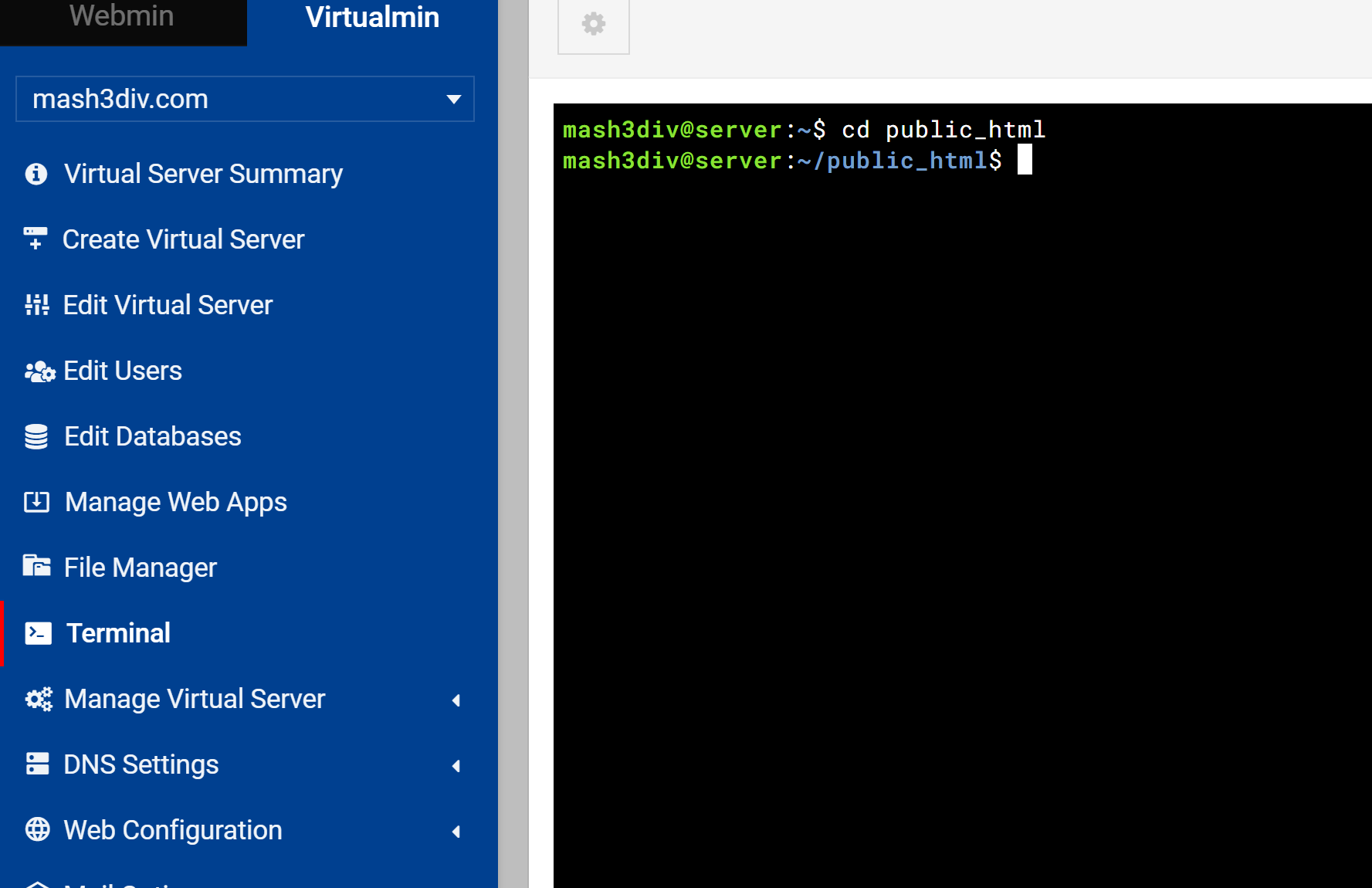 Open user terminal